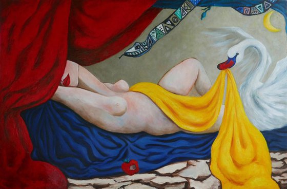 Goddess dreaming of her lover