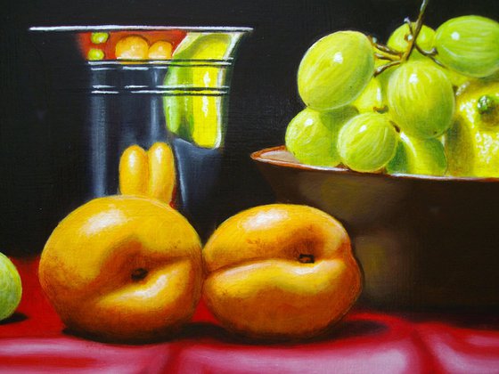 The red tablecloth