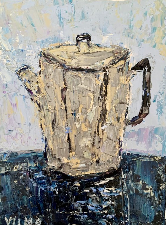 Silver teapot