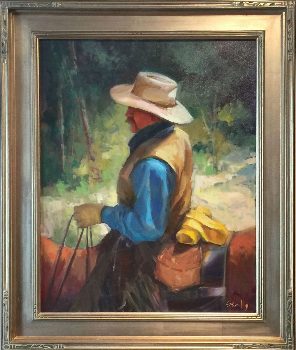 Iconic Cowboy Oil painting by Jeffrey Skelly | Artfinder