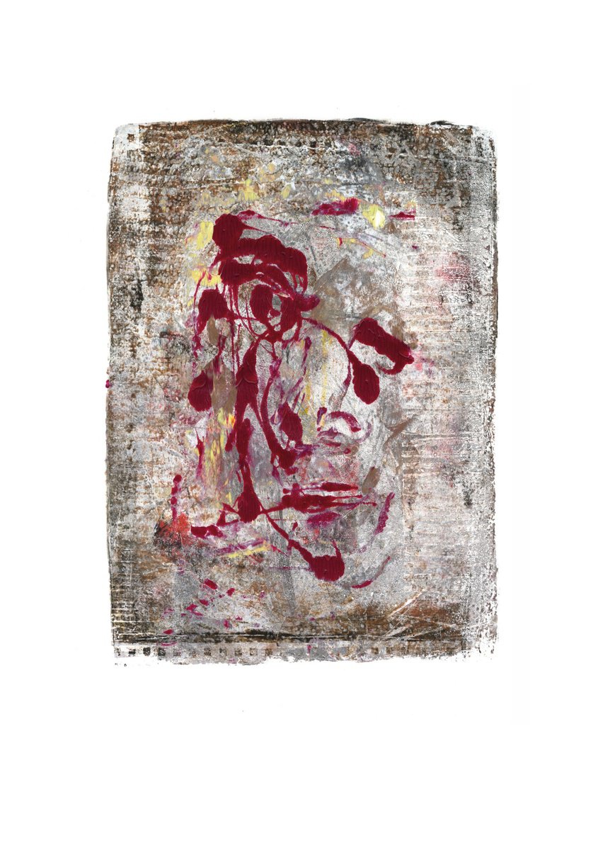 Expressive Portrait Limited Edition Print By Hilde Hoekstra, 12 X 17, Suddenly I Met Your Face, Original Artwork