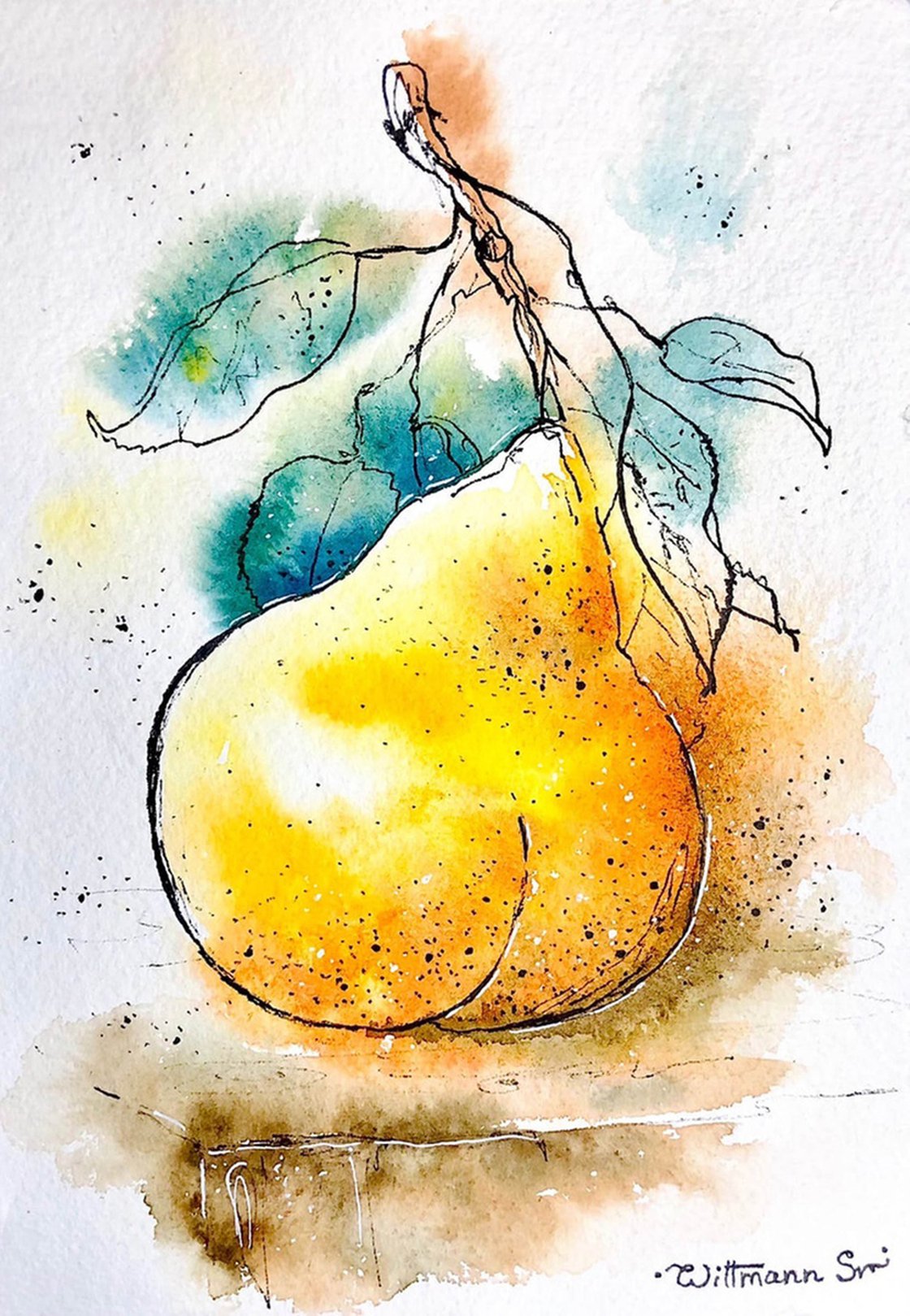 watercolour pear