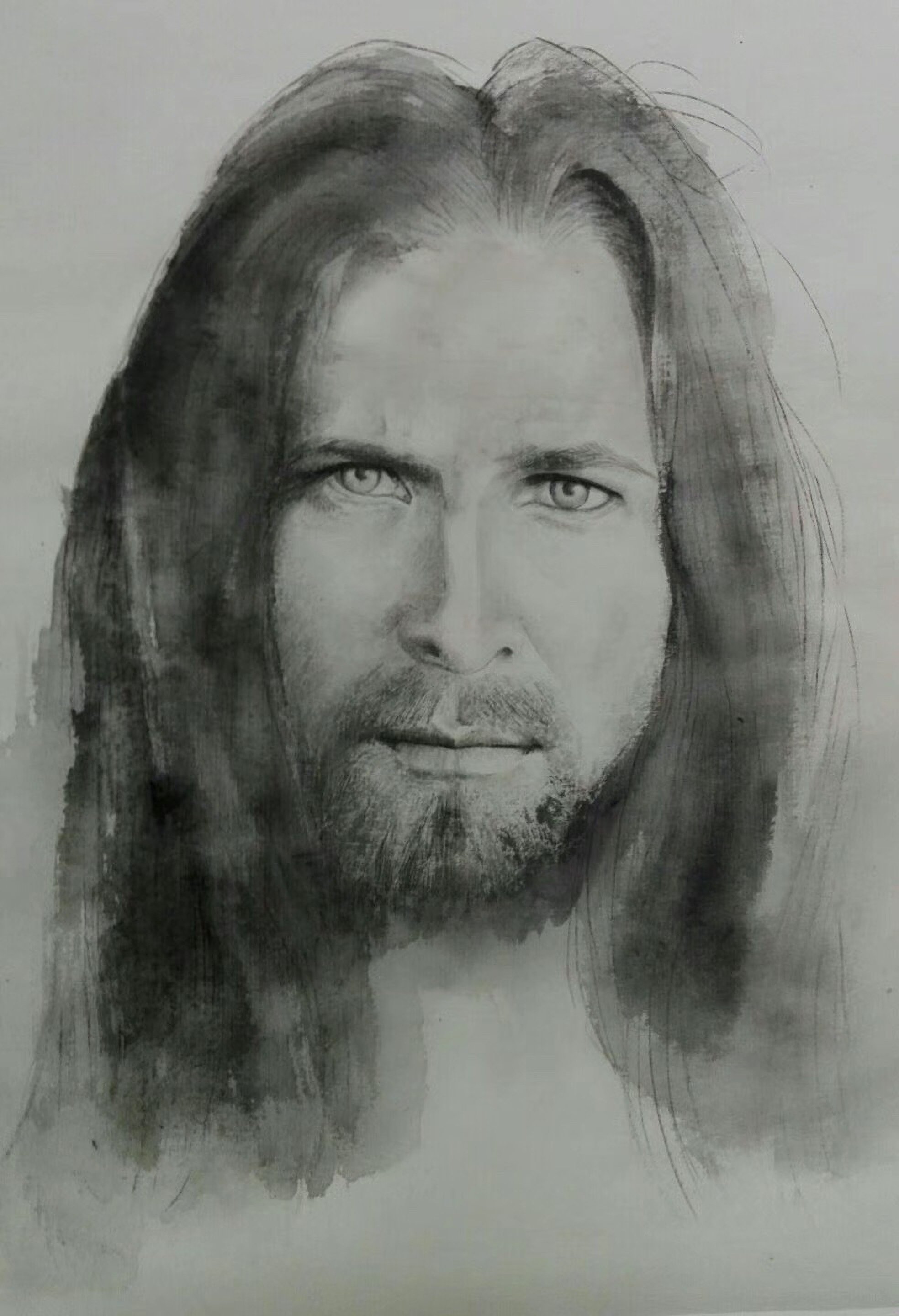 Expressive Portrait Painting By Ruozhou Zhuang, 16 X 22", The Penitent Man, Original Artwork