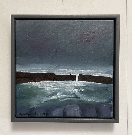 'Cellardyke harbour, dark sky'