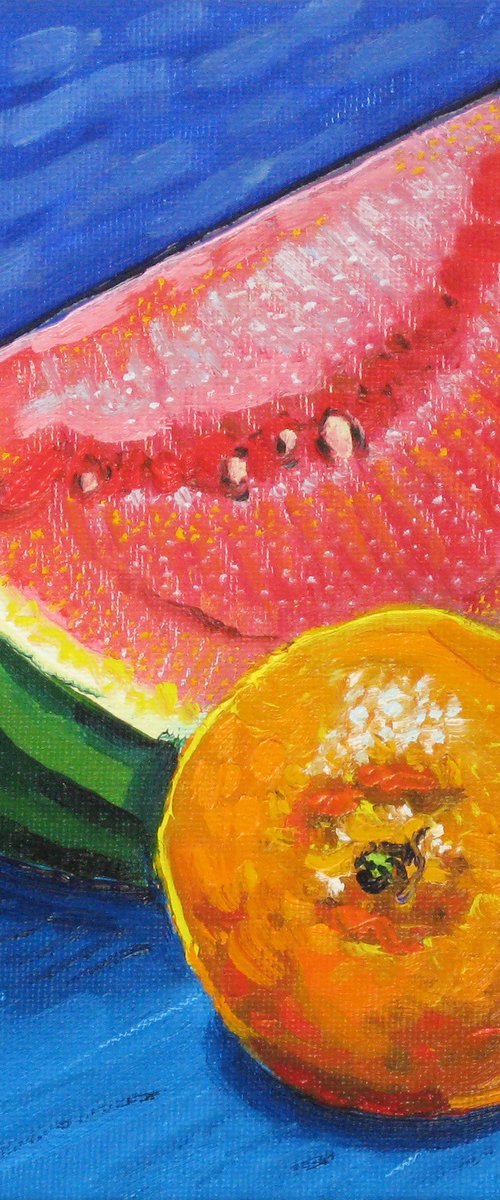 Watermelon and Satsuma by Richard Gibson