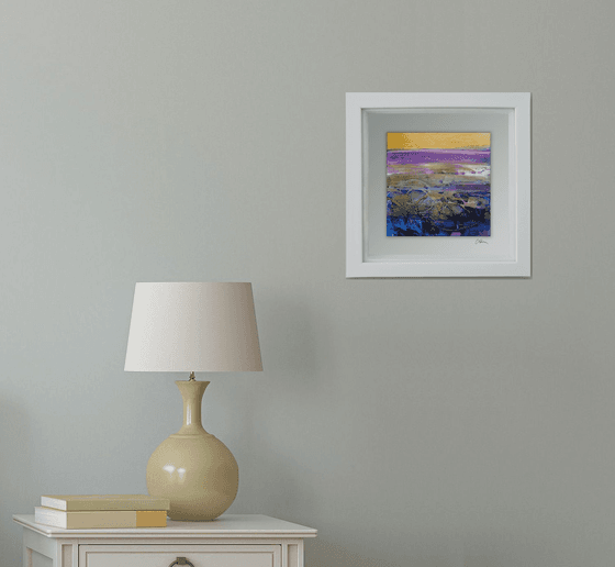 Framed ready to hang original abstract  - Golden Sky