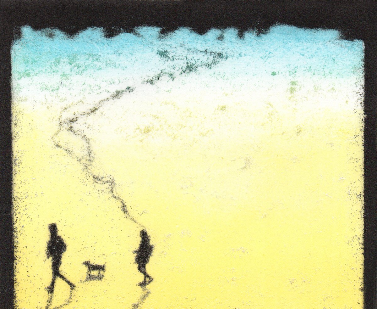 Photorealistic Landscape Etchings & Engravings By Theresa Pateman, 11 X 15", Beach Buddies 2, Original Artwork