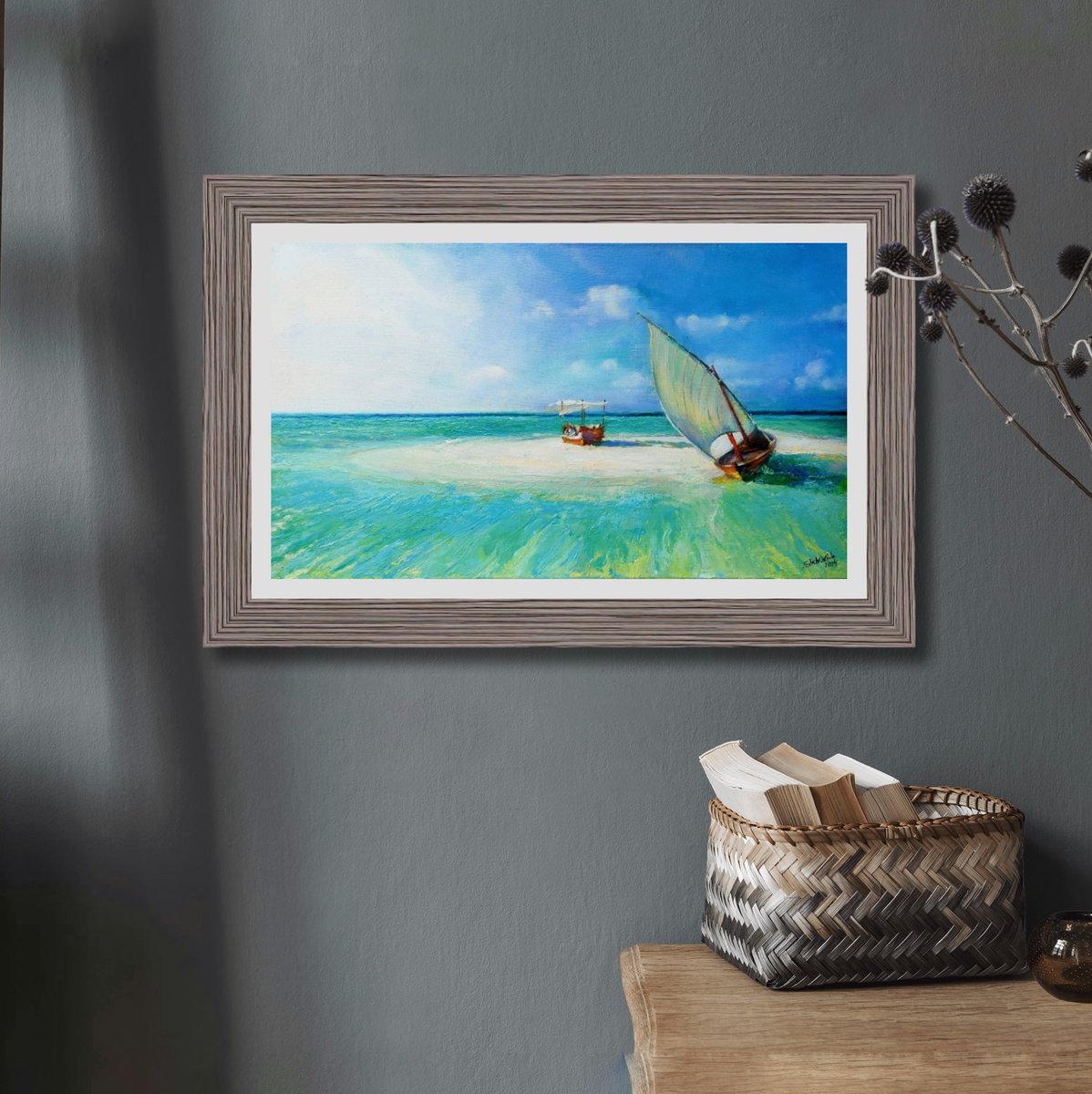 Photorealistic Landscape Oil Painting By Helen Shukina, 24 X 14, Where Dreams May Come, Original Artwork