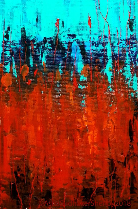 Vibrant Red & Turquoise -II