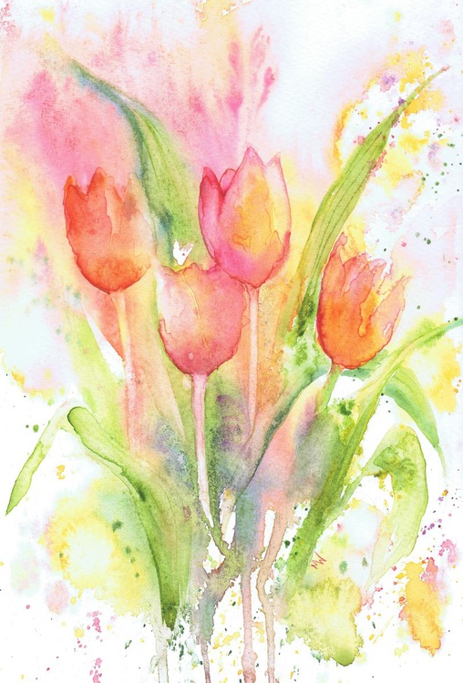 Tulips Splash Semi Abstract Floral Artfinder