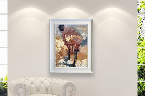 Female Nude Portrait Oil Painting on Canvas