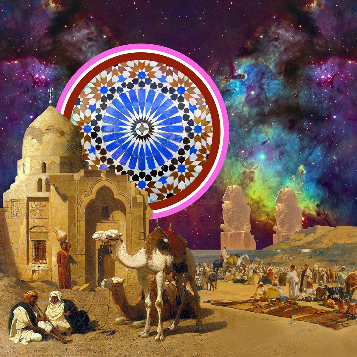 Cityscapes Giclee Print By Mo Awwad, 17 X 17", Orientalist 2, Original Artwork