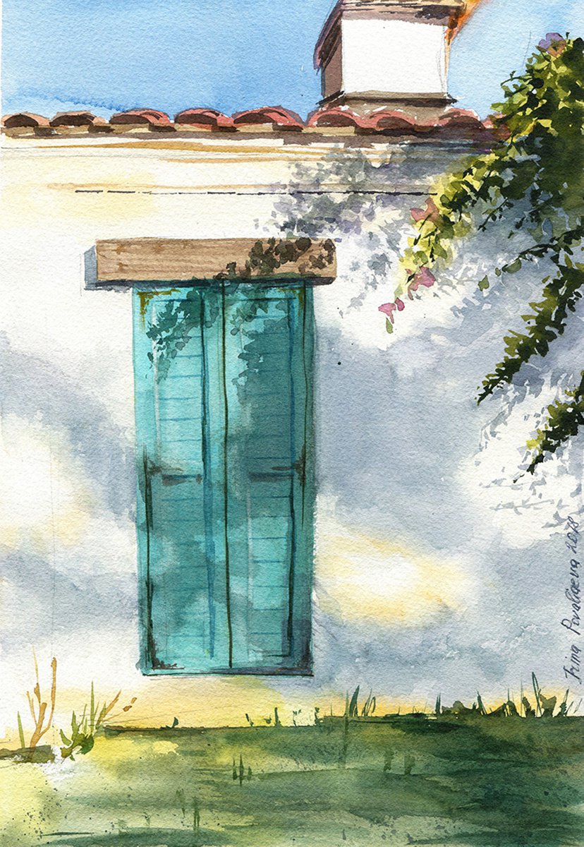 Sunlight 28  18,3, Watercolor painting, bright, summer, sun, small size by Irina Povaliaeva