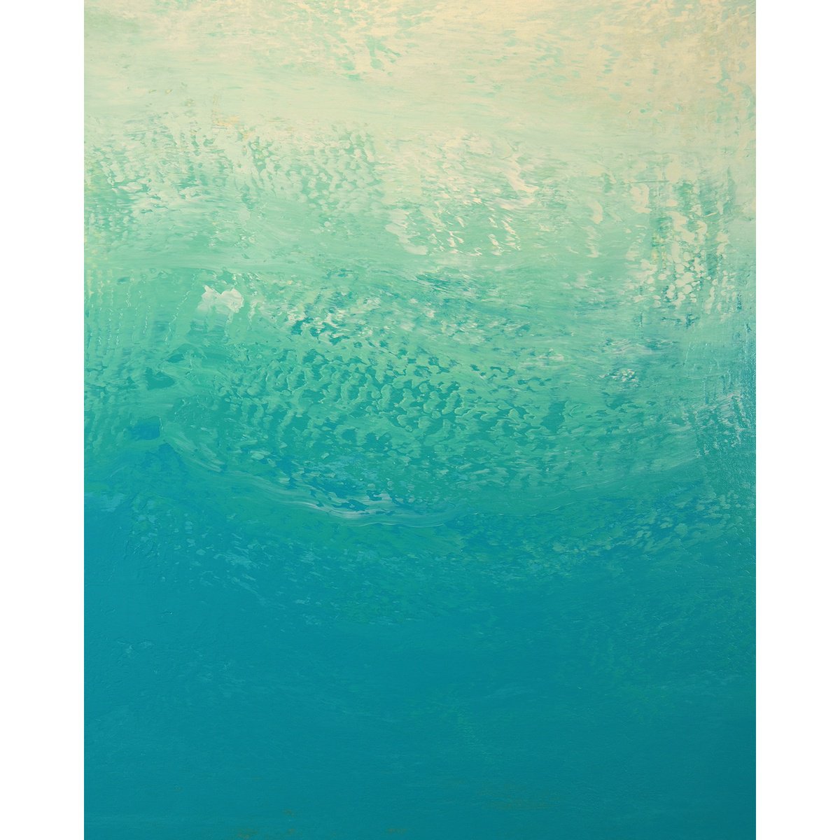 Expressive Abstract Acrylic Painting By Suzanne Vaughan, 24 X 30", Aquatic Flow - Color Field, Original Artwork