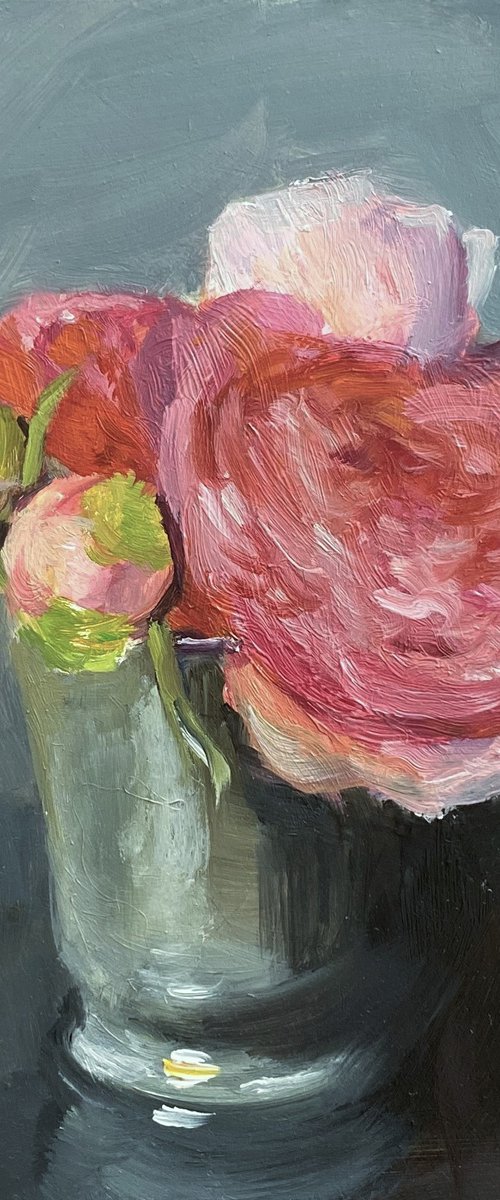 Pink Roses & Peonies by Jackie Smith