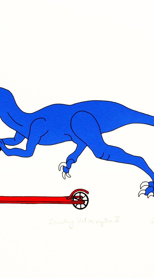 Scooting Velociraptor II by Liz Whiteman Smith