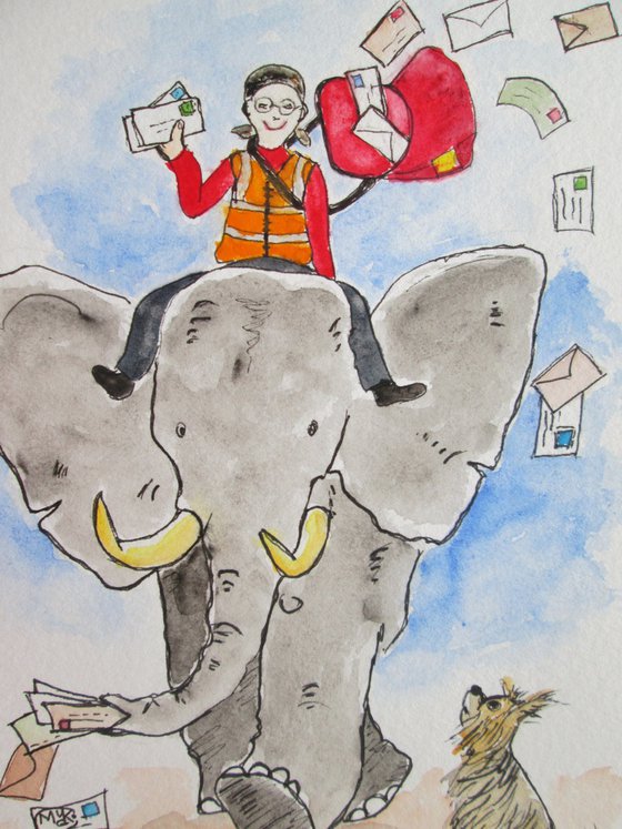 Elephant, Dog, Letters and Mail Carrier