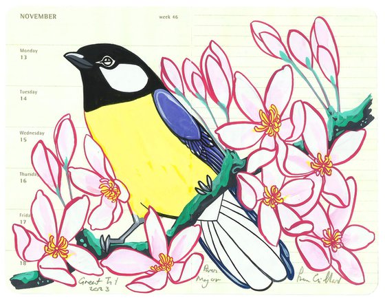 Great Tit and Clematis