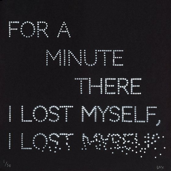 I Lost Myself (Stencil on black)