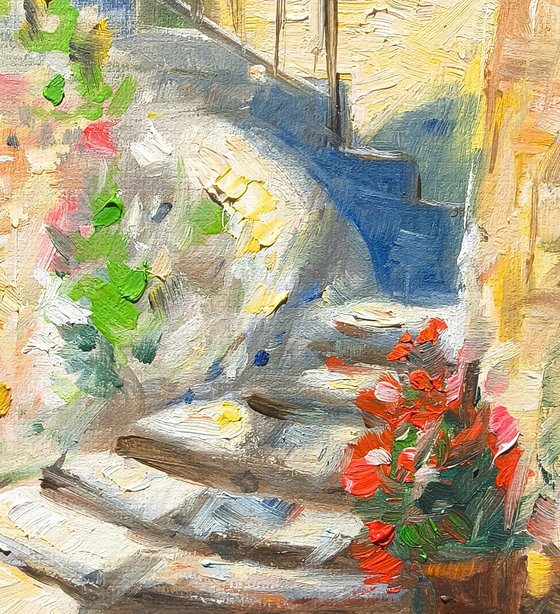 Flowers by the Stairway