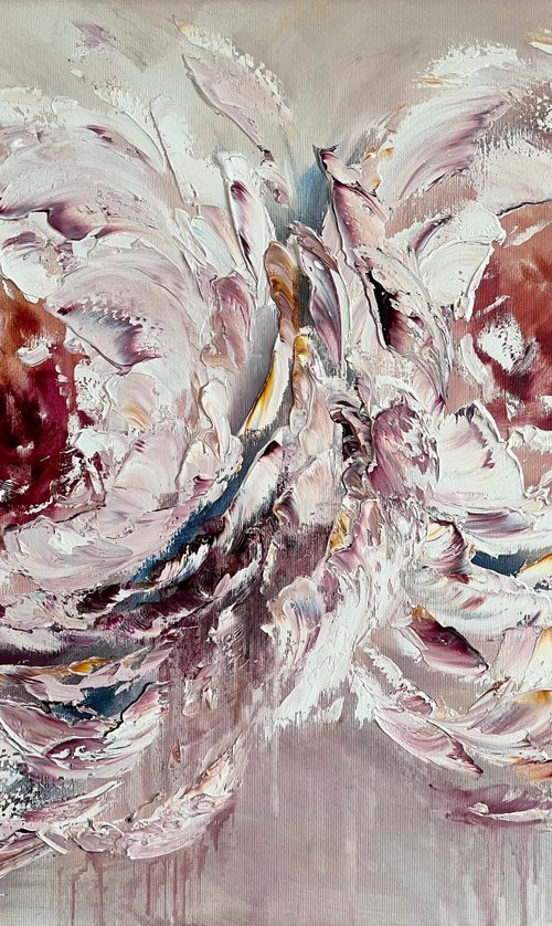 Horizontal peony paintings. by Marina Skromova