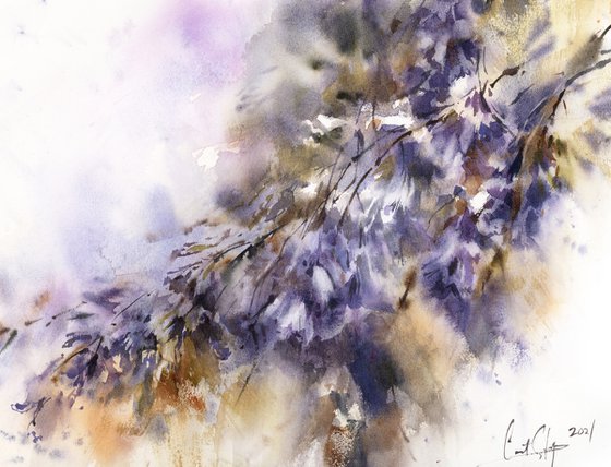 Jacaranda Blossoms - Purple Floral Painting