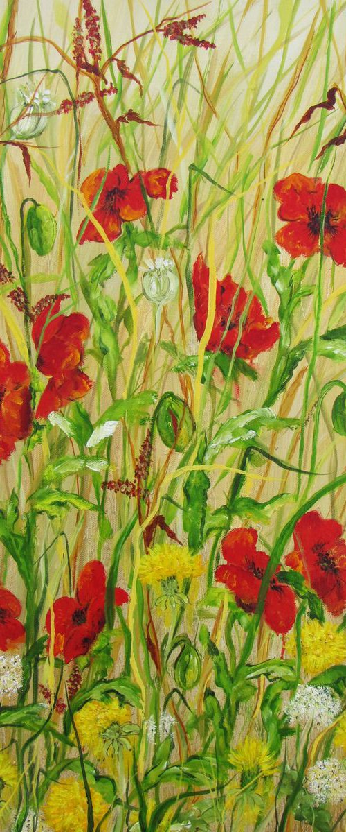 Poppies and Dandelions by Christine Gaut