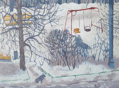 Swings in the yard by Vladislava Vorobyeva