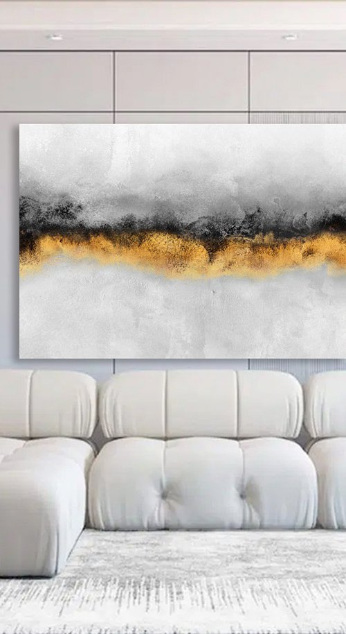 Minimalist Gold Abstract by Indie Ru