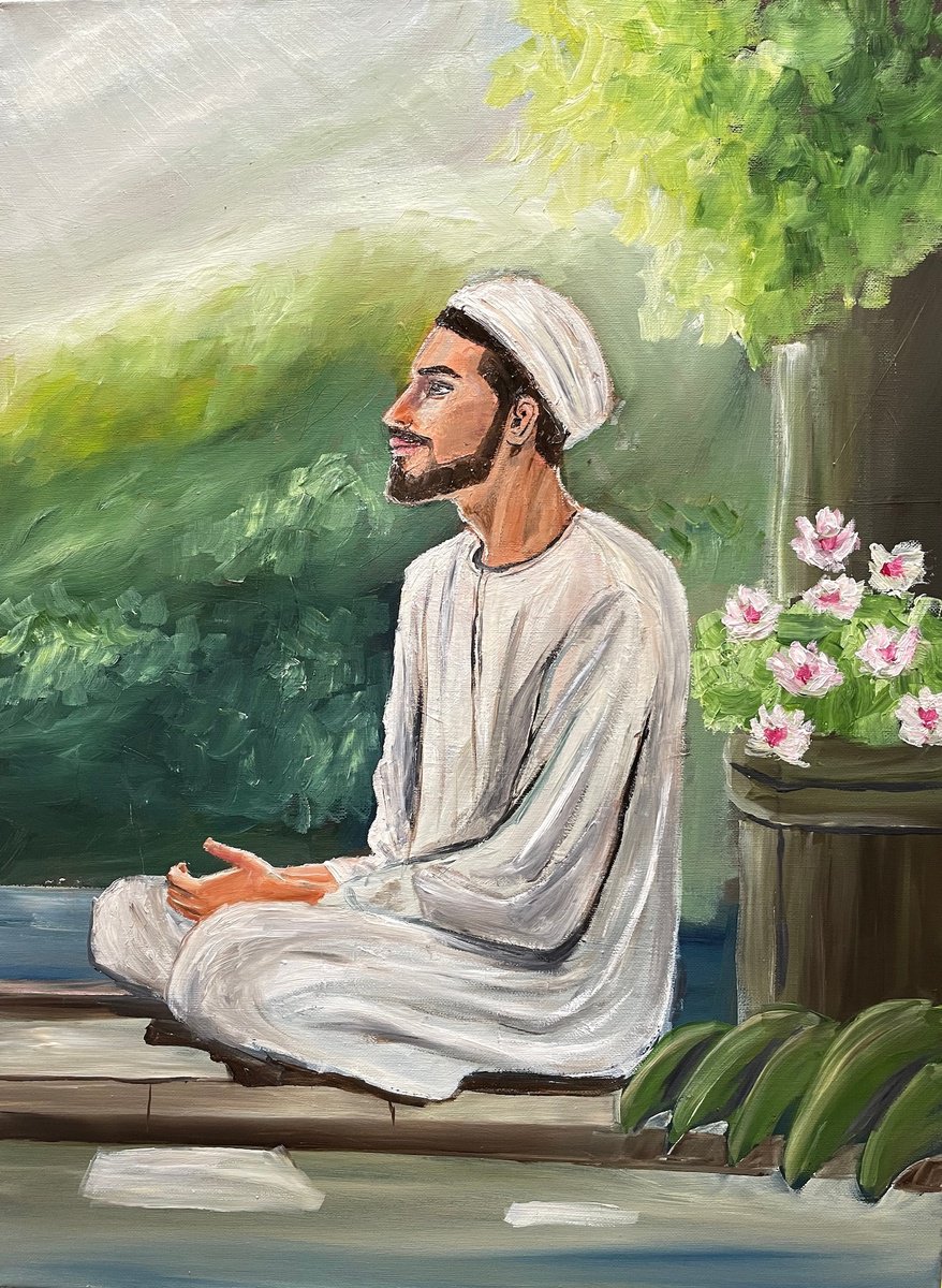 Impressionistic Portrait Oil Painting By Aisha Haider, 18 X 24, Faith And Humility, Original Artwork
