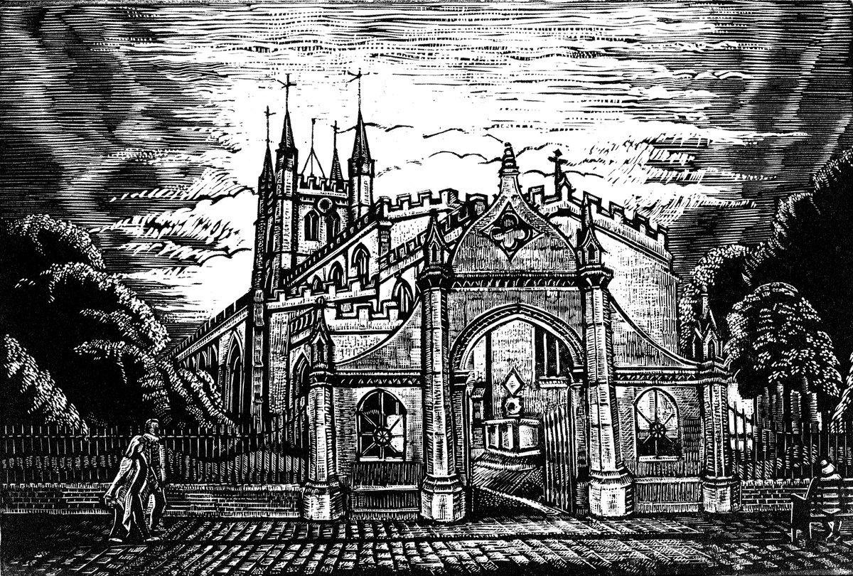 Cityscapes Etchings & Engravings By Rebecca Coleman, 13 X 11", St Nicolas Church, Newbury, Original Artwork