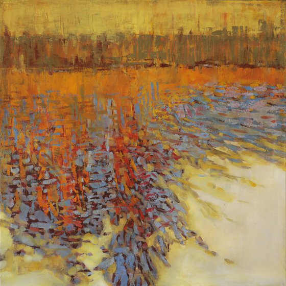 Warm Reflection 30x30 inch 76x76 cm by Bo Kravchenko