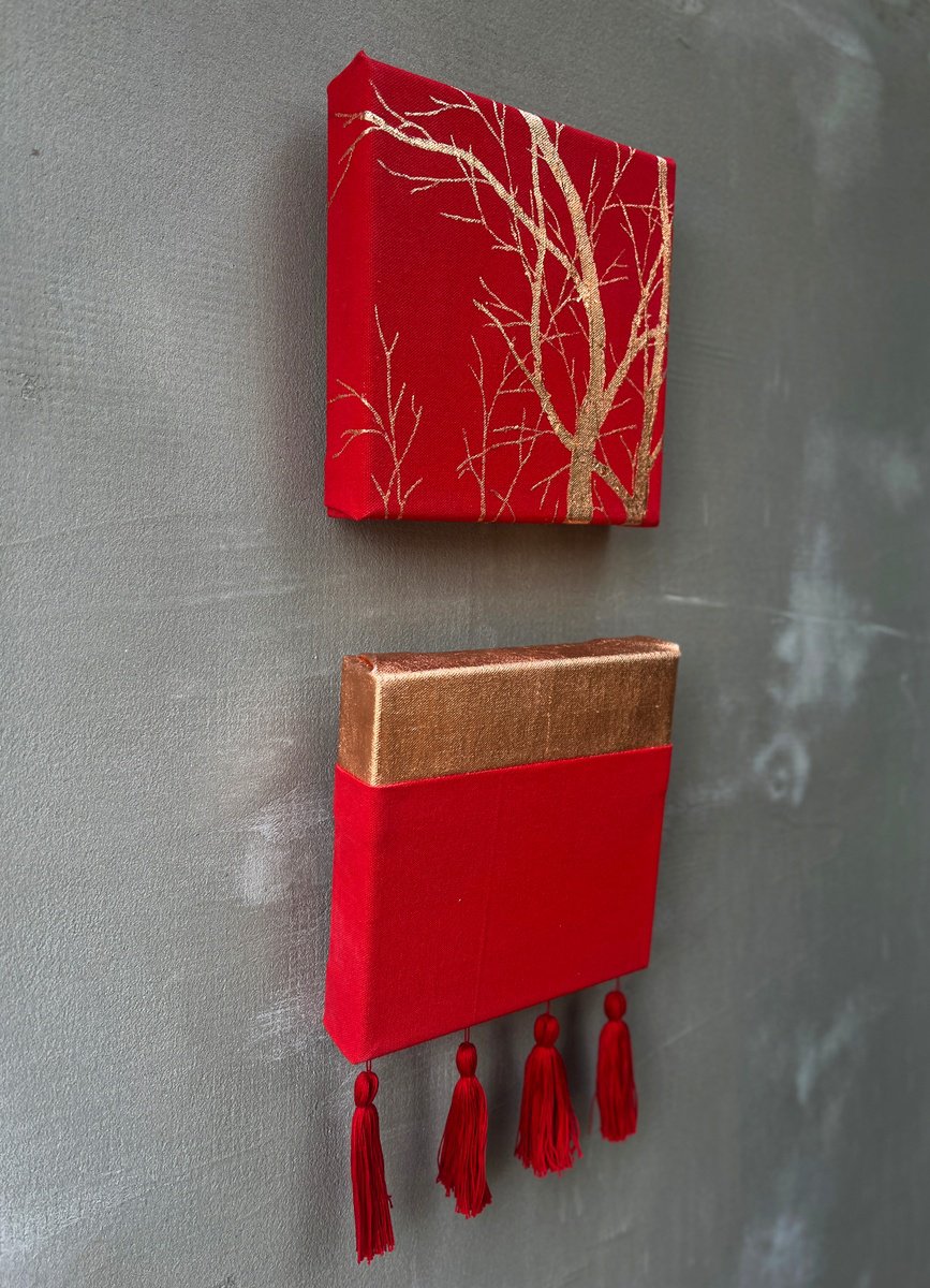 Organic Abstract Sculpture By Olya Tereschuk, 8 X 8", Red-2, Original Artwork