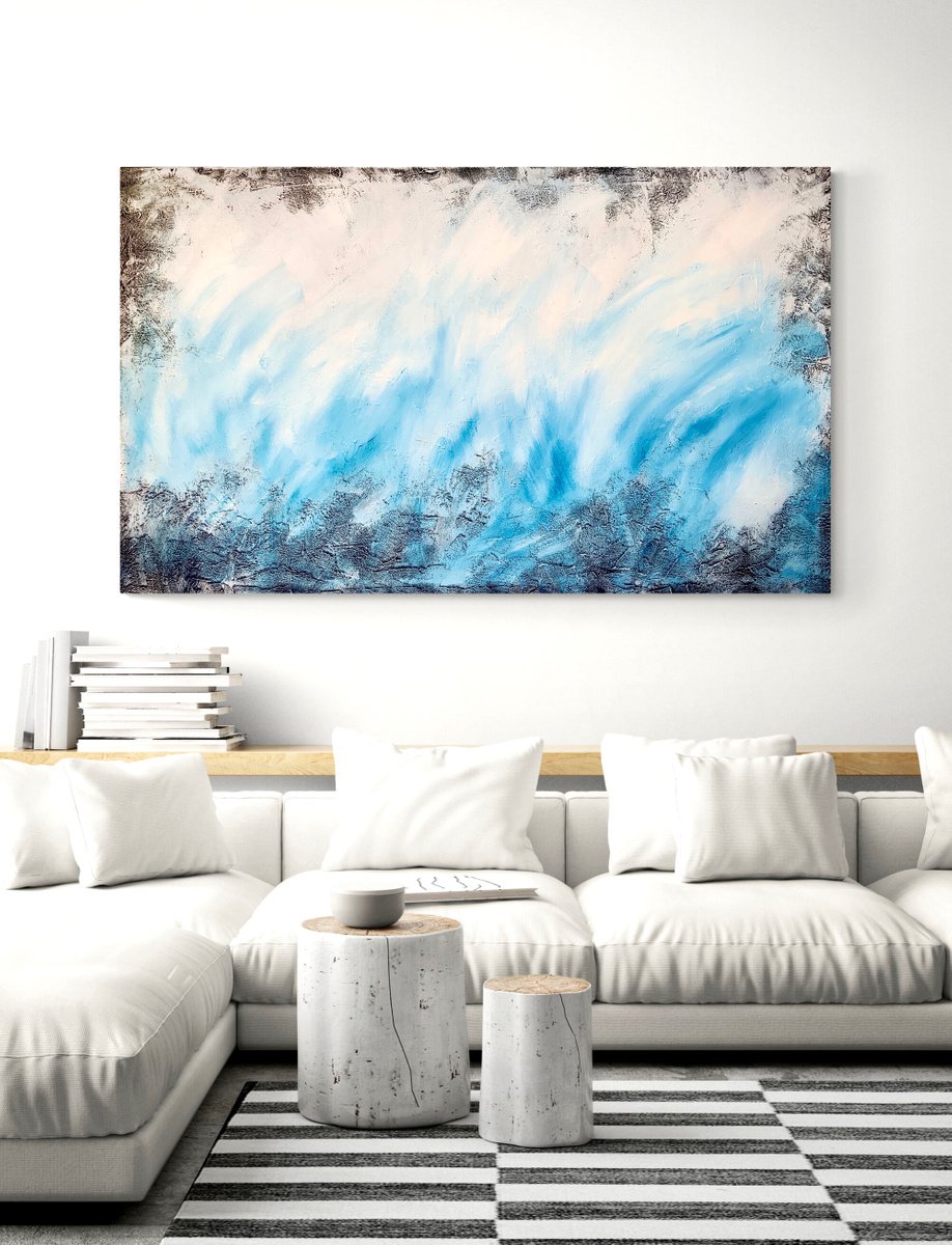 Atlantic crossing no. 3621 XXL Abstract in blue by Anita Kaufmann