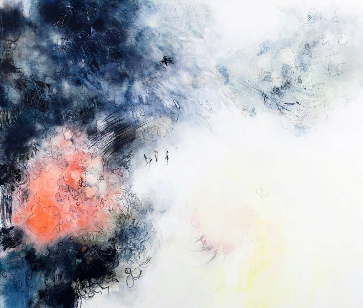 Abstract Oil Painting By Gina Parr, 55 X 47, Perfumed Garden, Original Artwork