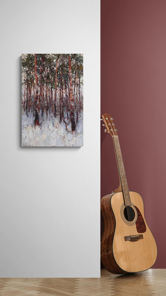 Winter Pine Forest at Dusk