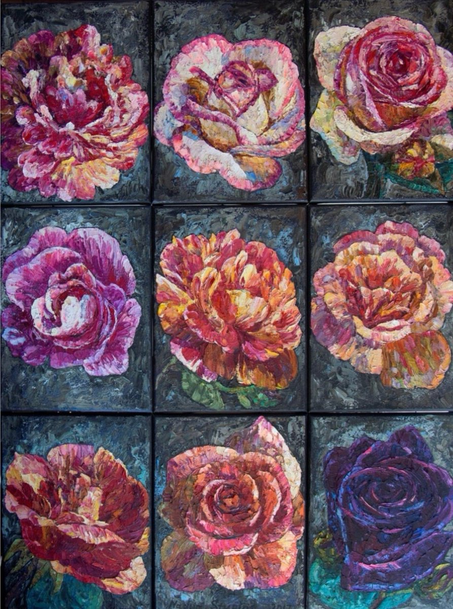 9 Roses By Nadezda Stupina, 35 X 47, Artwork For Sale On Artfinder