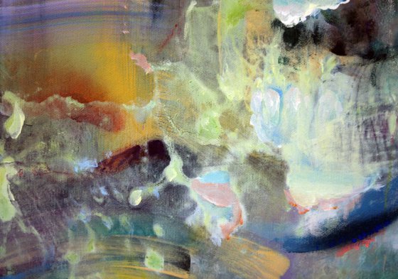 The wonderful morning dreams of Alice spontane abstract gestural dreamlike large scale painting by master Kloska