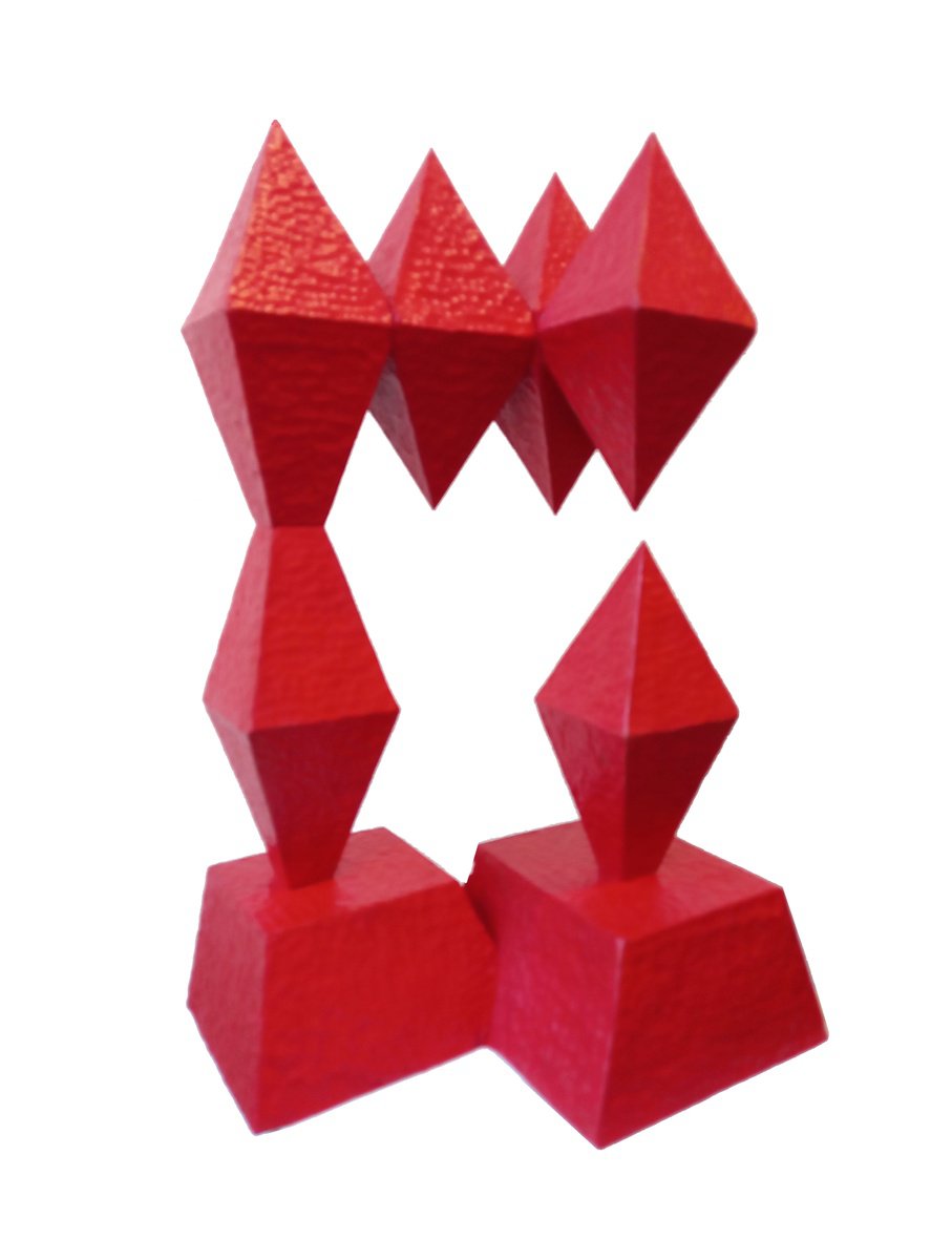 Geometric Abstract Wood Sculpture By Nikola Tsvetanov, 9 X 12", "Passion", Original Artwork