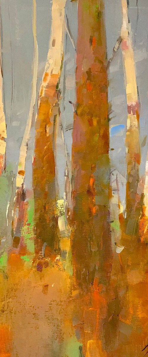 Birches Trees, Original oil painting, One of a kind Signed by Vahe Yeremyan