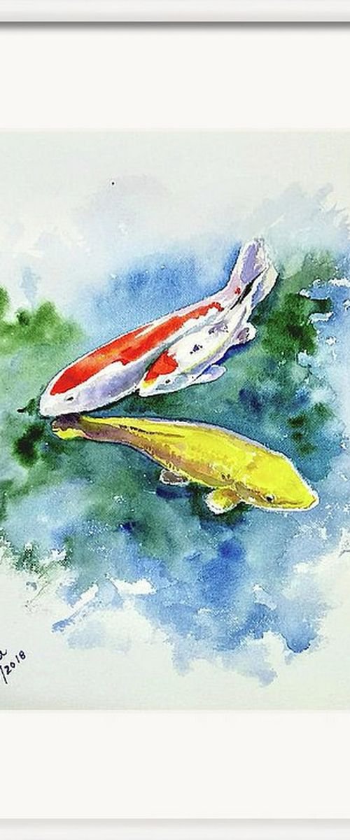 Feng Shui Koi Fish Pond by Asha Shenoy