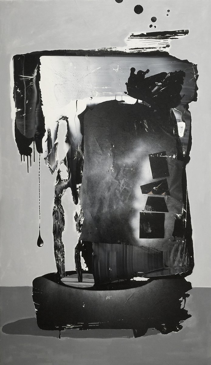 Geometric Abstract Acrylic Painting By Steve Pennisi, 37 X 64", Construction, Original Artwork