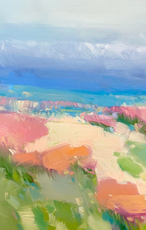 Flowers Valley, Original oil painting, Handmade artwork, One of a kind by Vahe Yeremyan