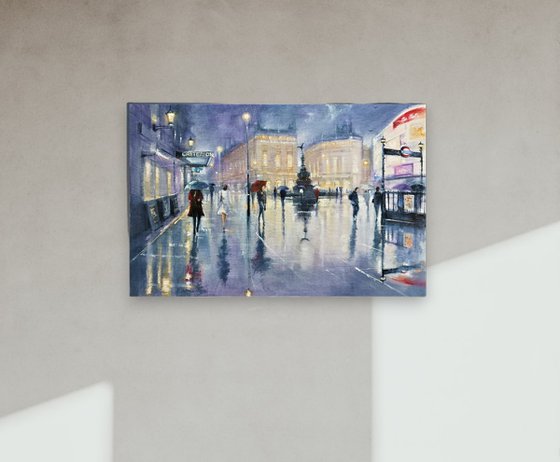 Evening rain Piccadilly
