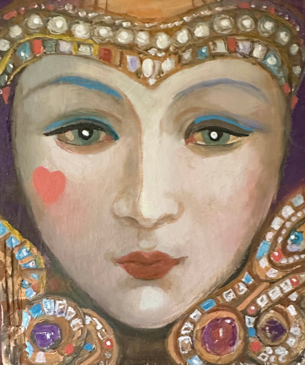 Illustrative Portrait Oil Painting By Fosco Culto, 4 X 4, Venus, Original Artwork