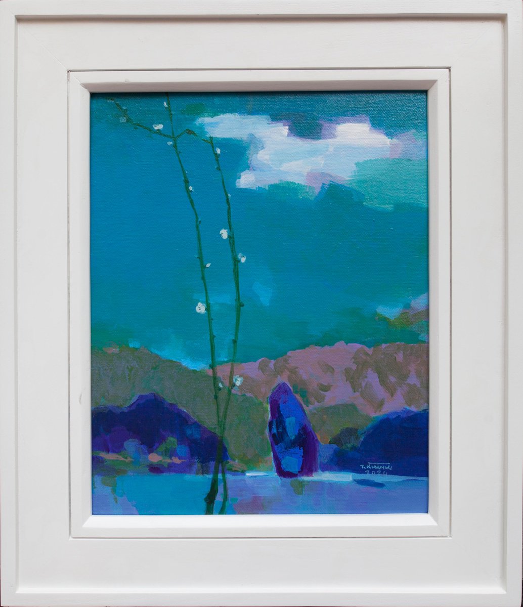 Expressive Landscape Acrylic Painting By The Khanh Bui, 16 X 20", Spring Awakening, Original Artwork