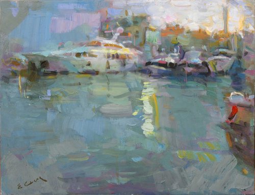 Twilight in the port by Eugene Segal