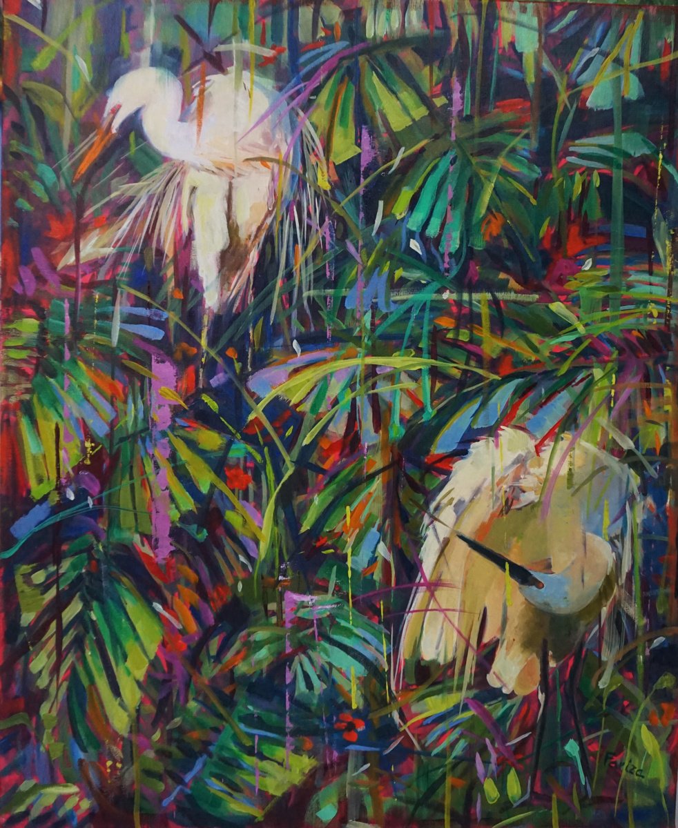 Impressionistic Animal Oil Painting By Amaya Fernandez Fariza, 24 X 29, Silences, Original Artwork