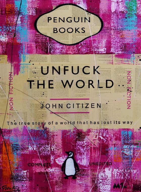 Unfuck It All 75cm x 100cm Unfuck The World Book Page Urban Pop Art