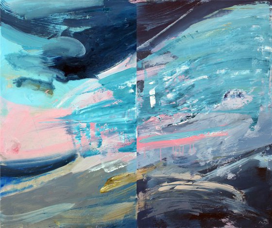 Large diptych 120x100 Wings of the wind